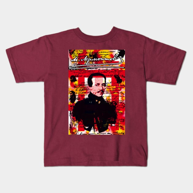 Mikhail Lermontov Kids T-Shirt by Exile Kings 